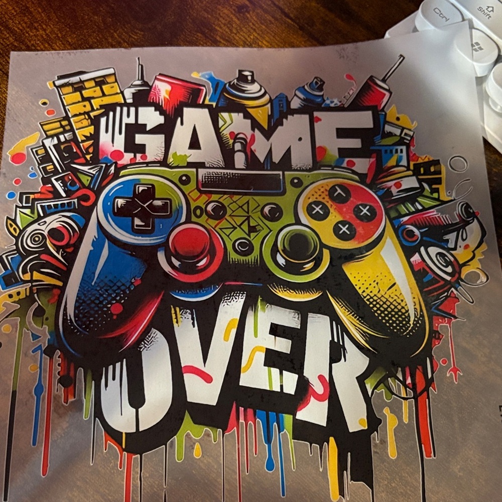 Colorful Gaming Poster DTF Print